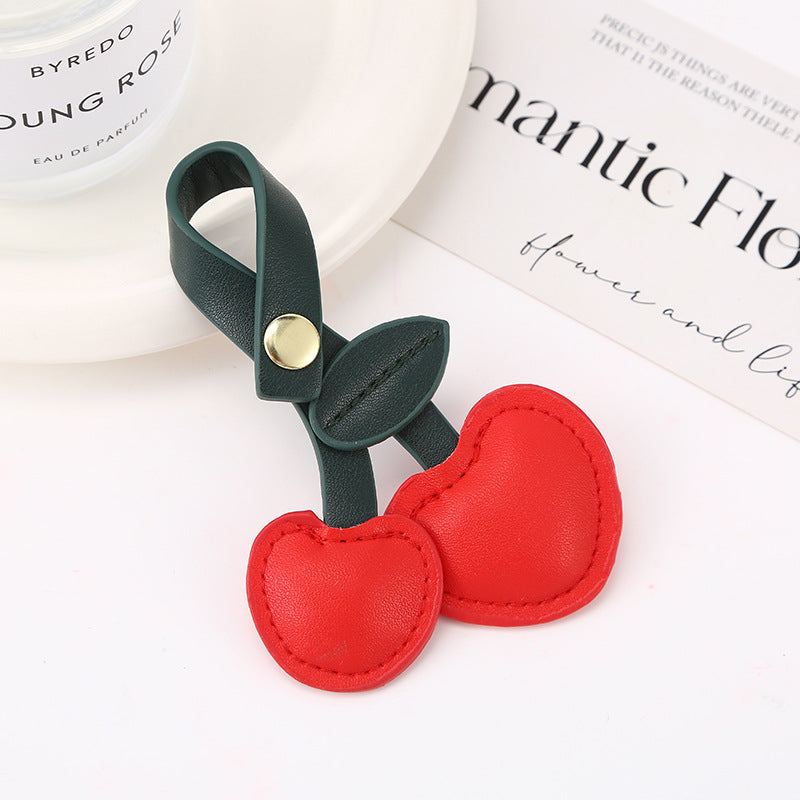 Wholesale Cartoon Leather Strawberry Keychain Charm